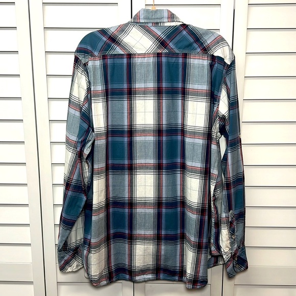 Jeffrey Max Long Sleeve Plaid Pearl Snap Button Down Cotton Shirt Size XL - Picture 9 of 9